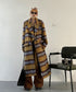 Blurred Check Long Coat